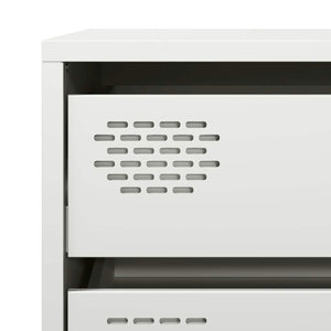 vidaXL Credenza Bianca 68x39x73,5 cm in Acciaio Laminato a Freddo