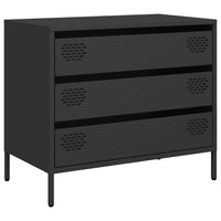 vidaXL Credenza Nera 68x39x58,5 cm in Acciaio Laminato a Freddo