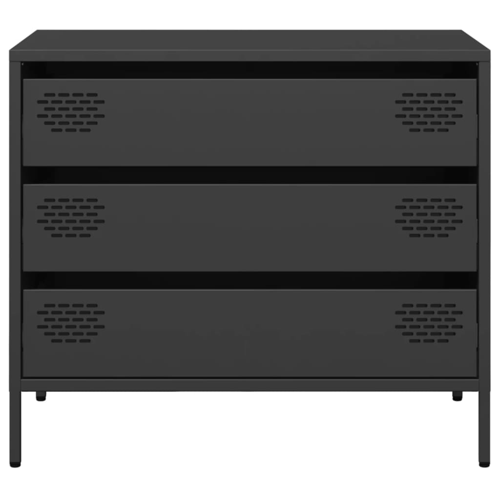 vidaXL Credenza Nera 68x39x58,5 cm in Acciaio Laminato a Freddo