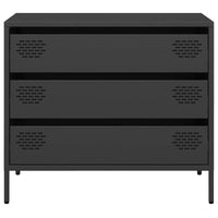 vidaXL Credenza Nera 68x39x58,5 cm in Acciaio Laminato a Freddo