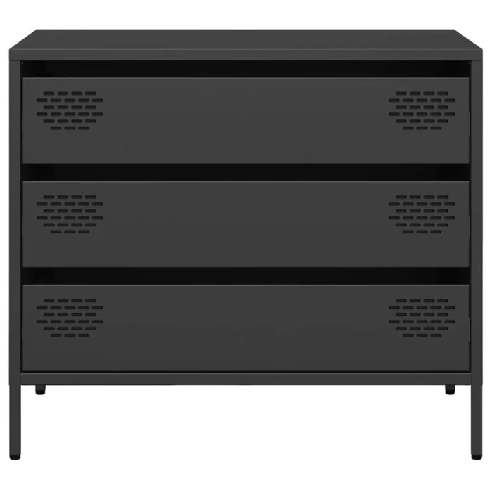 vidaXL Credenza Nera 68x39x58,5 cm in Acciaio Laminato a Freddo