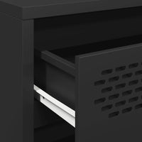 vidaXL Credenza Nera 68x39x58,5 cm in Acciaio Laminato a Freddo