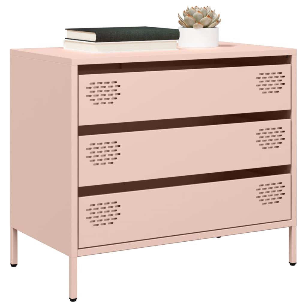 vidaXL Credenza Rosa 68x39x58,5 cm in Acciaio Laminato a Freddo