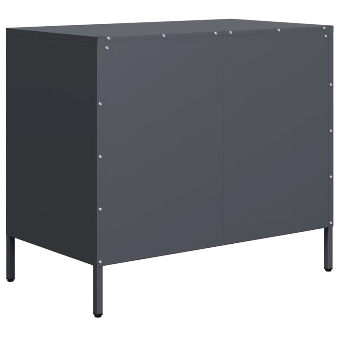 Credenza-Buffet-Armadio da cucina Antracite 68x39x58,5 cm in Acciaio Laminato a Freddo