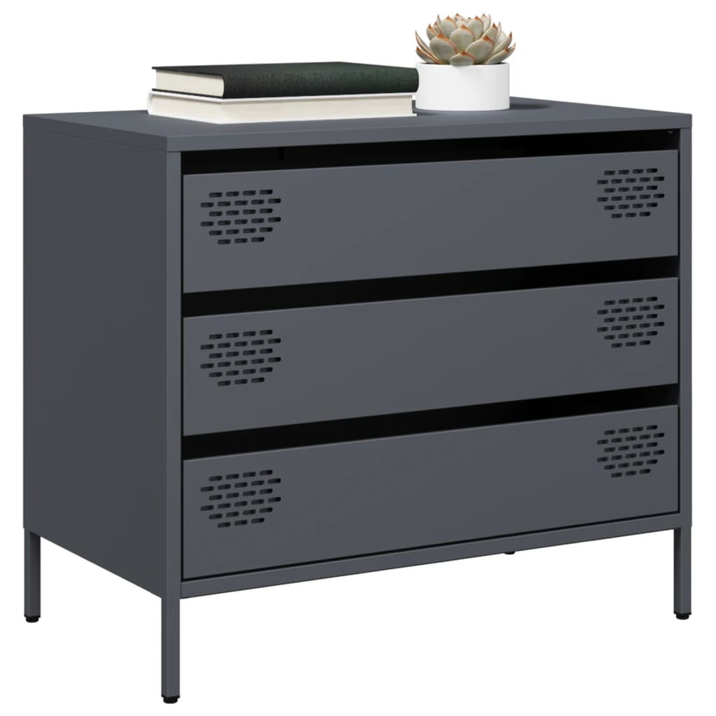 Credenza-Buffet-Armadio da cucina Antracite 68x39x58,5 cm in Acciaio Laminato a Freddo