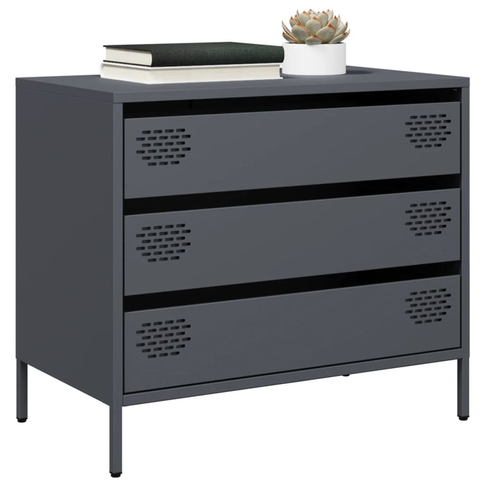 Credenza-Buffet-Armadio da cucina Antracite 68x39x58,5 cm in Acciaio Laminato a Freddo