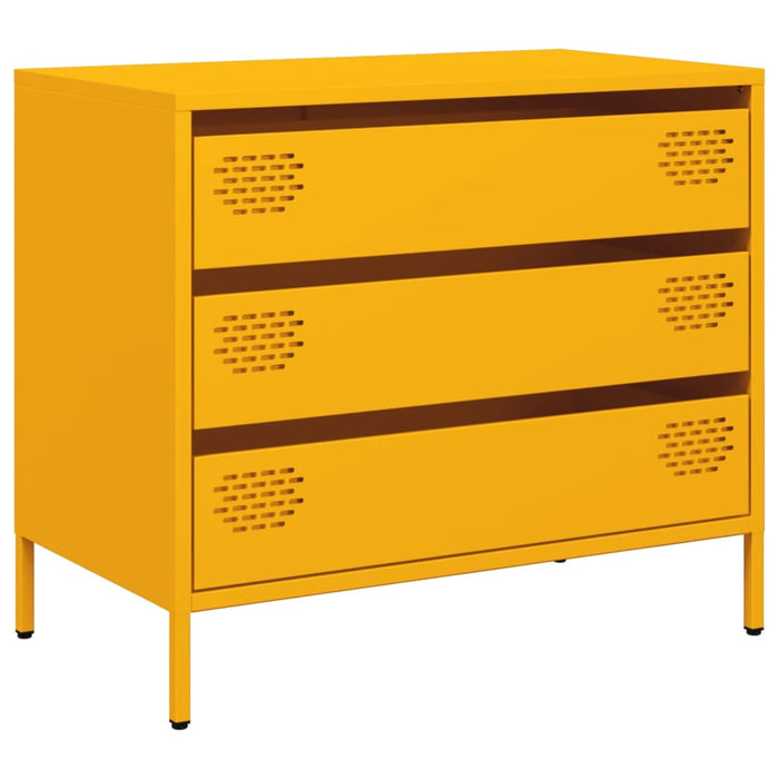 Credenza Giallo Senape 68x39x58,5 cm Acciaio Laminato a Freddo 851295