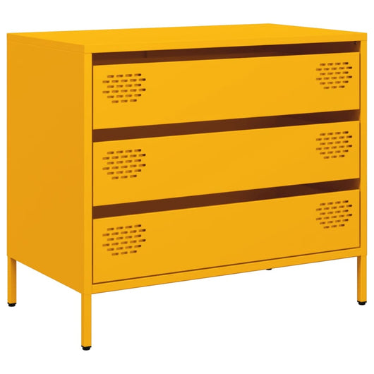 Credenza-Buffet-Armadio da cucina Giallo Senape 68x39x58,5 cm Acciaio Laminato a Freddo