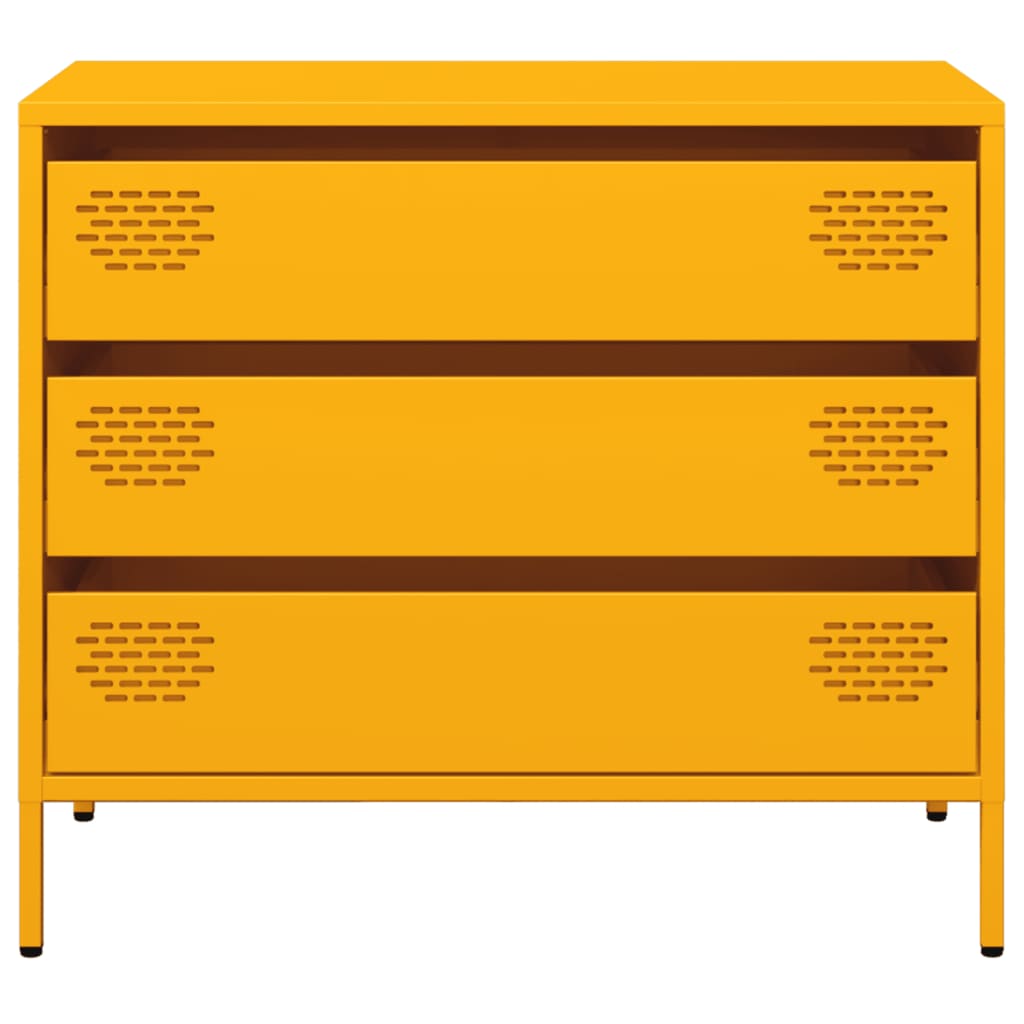 Credenza Giallo Senape 68x39x58,5 cm Acciaio Laminato a Freddo 851295