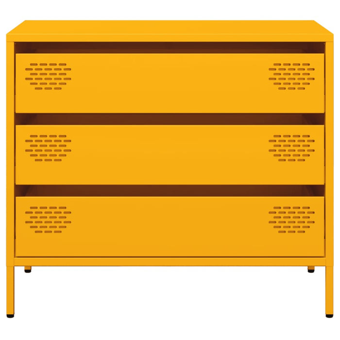 Credenza Giallo Senape 68x39x58,5 cm Acciaio Laminato a Freddo 851295