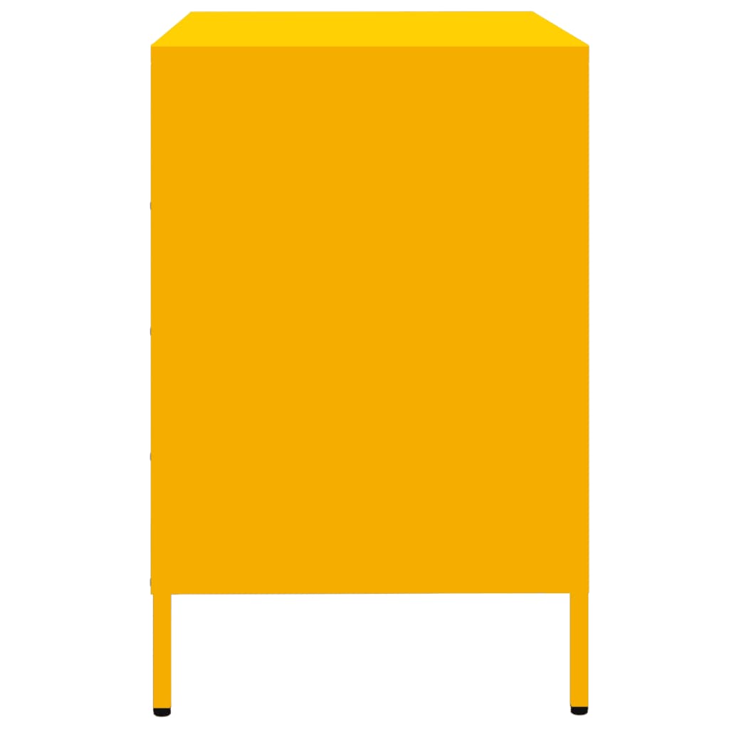 Credenza-Buffet-Armadio da cucina Giallo Senape 68x39x58,5 cm Acciaio Laminato a Freddo