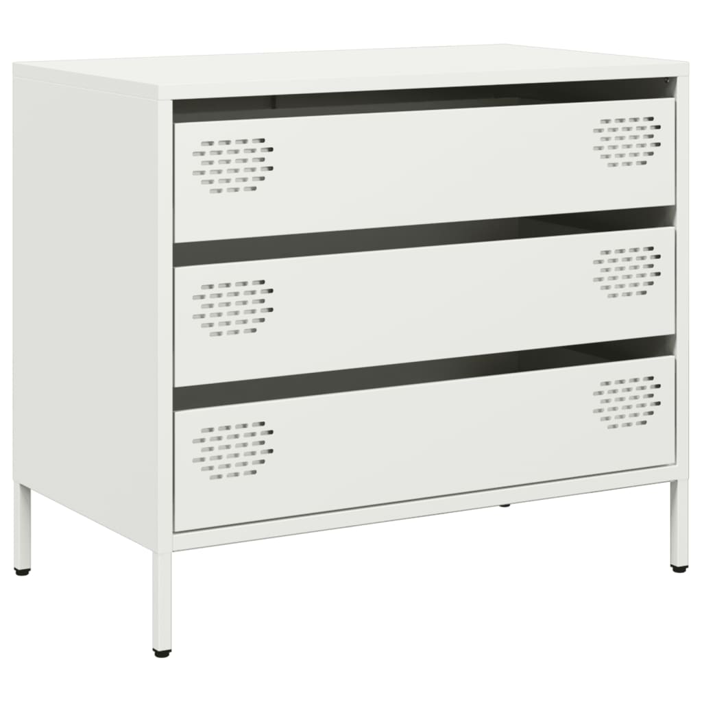 Credenza-Buffet-Armadio da cucina Bianca 68x39x58,5 cm in Acciaio Laminato a Freddo