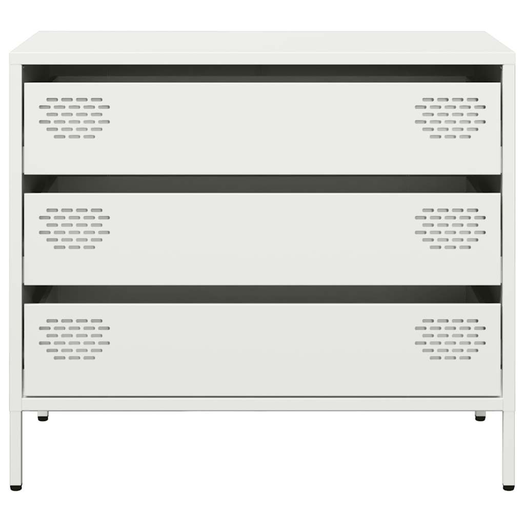 Credenza-Buffet-Armadio da cucina Bianca 68x39x58,5 cm in Acciaio Laminato a Freddo