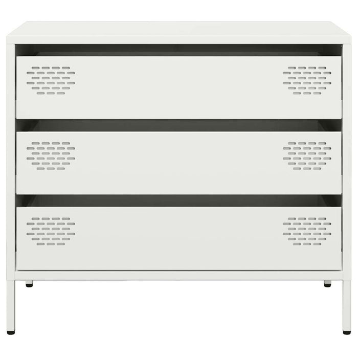 Credenza-Buffet-Armadio da cucina Bianca 68x39x58,5 cm in Acciaio Laminato a Freddo