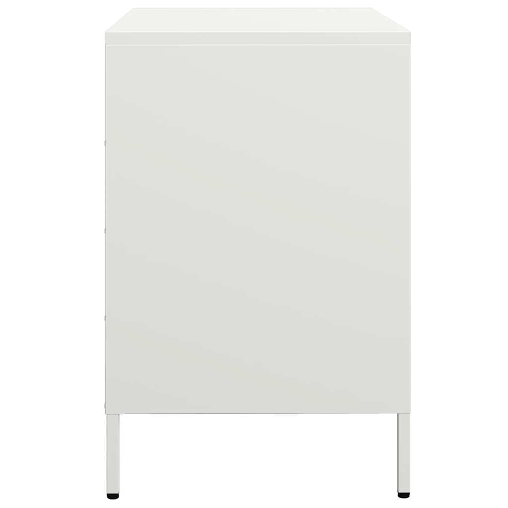 Credenza-Buffet-Armadio da cucina Bianca 68x39x58,5 cm in Acciaio Laminato a Freddo
