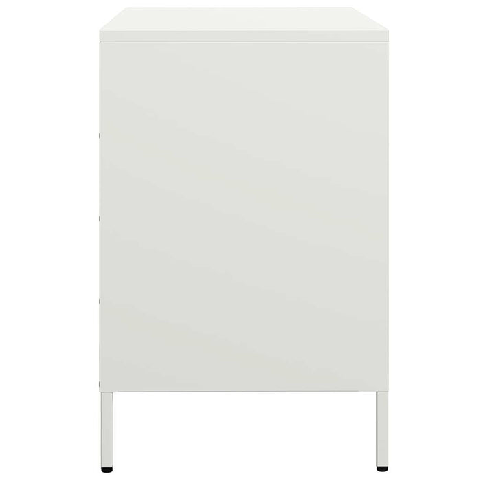 Credenza-Buffet-Armadio da cucina Bianca 68x39x58,5 cm in Acciaio Laminato a Freddo