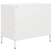 Credenza-Buffet-Armadio da cucina Bianca 68x39x58,5 cm in Acciaio Laminato a Freddo