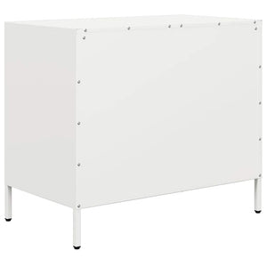 Credenza-Buffet-Armadio da cucina Bianca 68x39x58,5 cm in Acciaio Laminato a Freddo