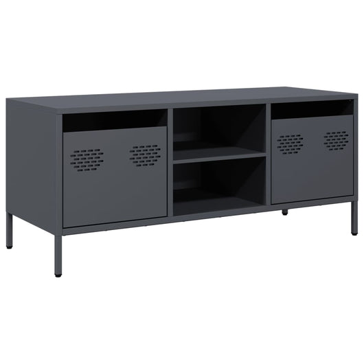 Mobile TV-Credenza TV-Console TV Antracite 101,5x39x43,5 cm Acciaio Laminato a Freddo 827054