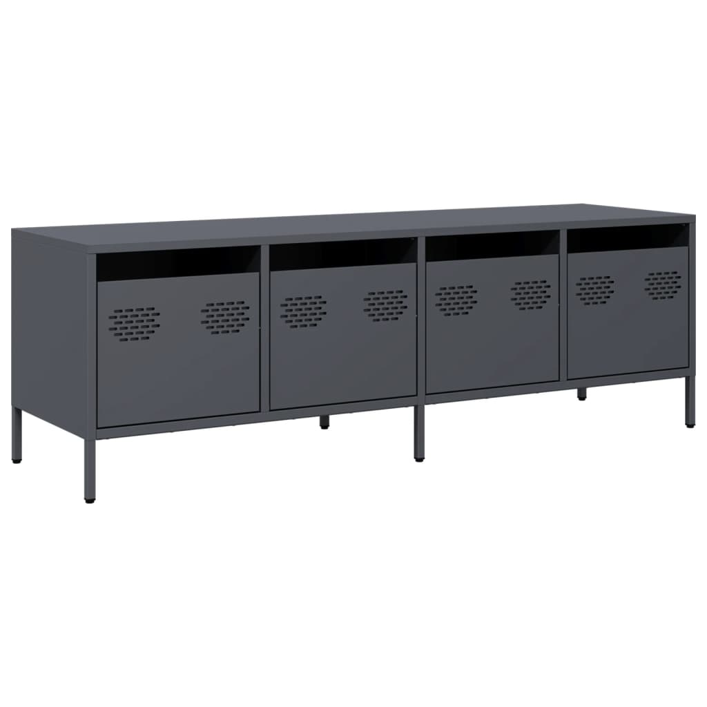 Mobile TV-Credenza TV-Console TV Antracite 135x39x43,5 cm Acciaio Laminato a Freddo 337026