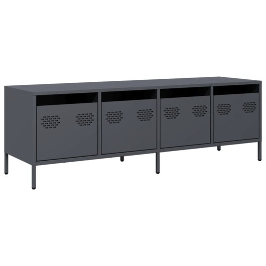 Mobile TV-Credenza TV-Console TV Antracite 135x39x43,5 cm Acciaio Laminato a Freddo 337026