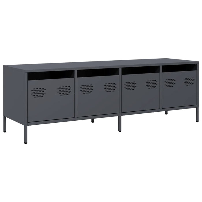 Mobile TV-Credenza TV-Console TV Antracite 135x39x43,5 cm Acciaio Laminato a Freddo 337026