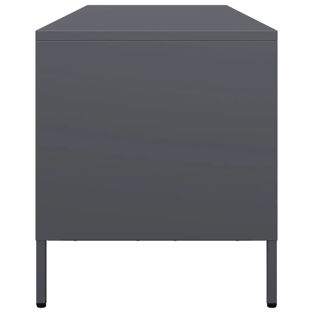 Mobile TV-Credenza TV-Console TV Antracite 135x39x43,5 cm Acciaio Laminato a Freddo 337026