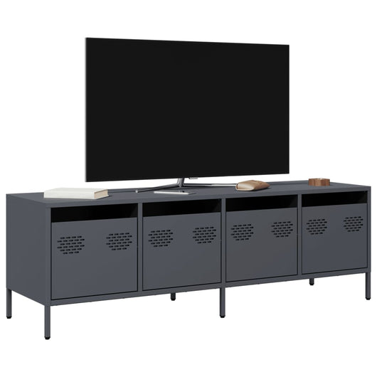Mobile TV-Credenza TV-Console TV Antracite 135x39x43,5 cm Acciaio Laminato a Freddo 337026