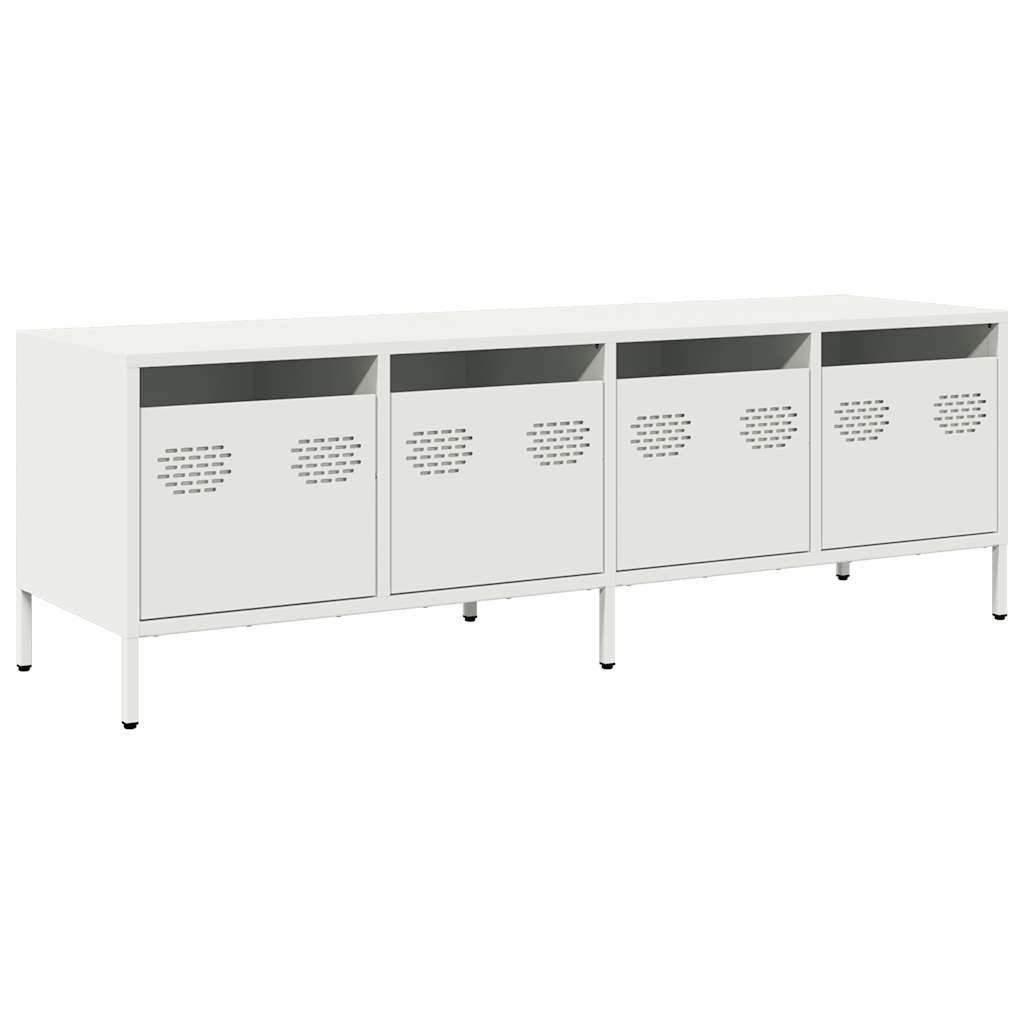 Mobile TV-Credenza TV-Console TV Bianco 135x39x43,5 cm in Acciaio Laminato a Freddo 567848