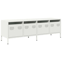 Mobile TV-Credenza TV-Console TV Bianco 135x39x43,5 cm in Acciaio Laminato a Freddo 567848
