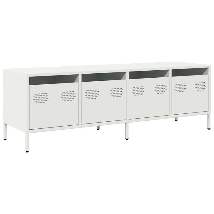 Mobile TV-Credenza TV-Console TV Bianco 135x39x43,5 cm in Acciaio Laminato a Freddo 567848