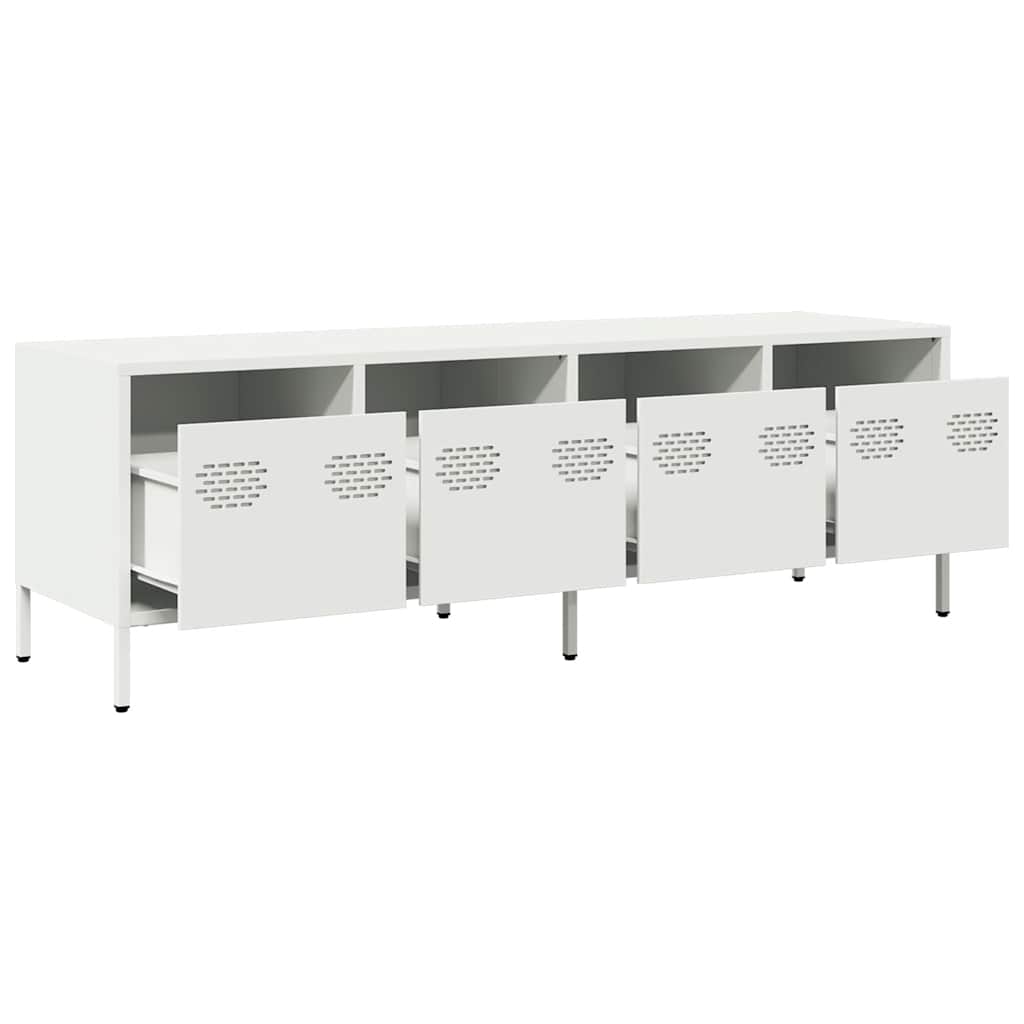 Mobile TV-Credenza TV-Console TV Bianco 135x39x43,5 cm in Acciaio Laminato a Freddo 567848