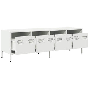 Mobile TV-Credenza TV-Console TV Bianco 135x39x43,5 cm in Acciaio Laminato a Freddo 567848