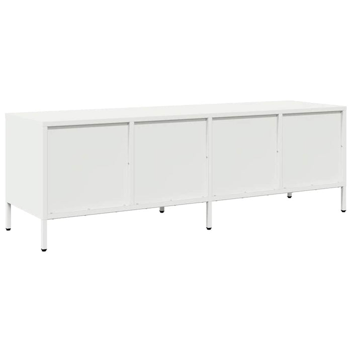 Mobile TV-Credenza TV-Console TV Bianco 135x39x43,5 cm in Acciaio Laminato a Freddo 567848