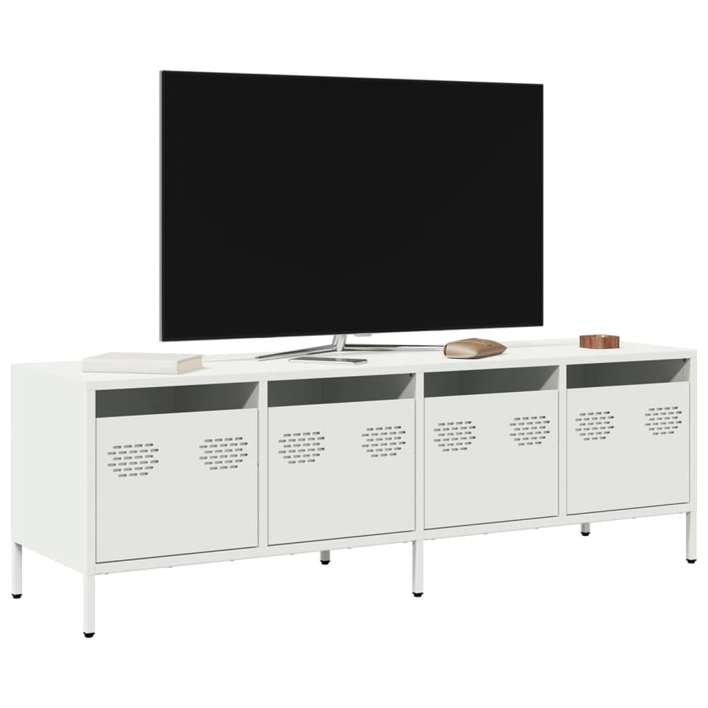Mobile TV-Credenza TV-Console TV Bianco 135x39x43,5 cm in Acciaio Laminato a Freddo 567848