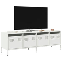 Mobile TV-Credenza TV-Console TV Bianco 135x39x43,5 cm in Acciaio Laminato a Freddo 567848