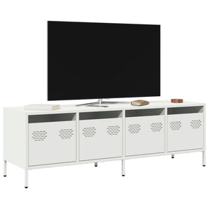 Mobile TV-Credenza TV-Console TV Bianco 135x39x43,5 cm in Acciaio Laminato a Freddo 567848