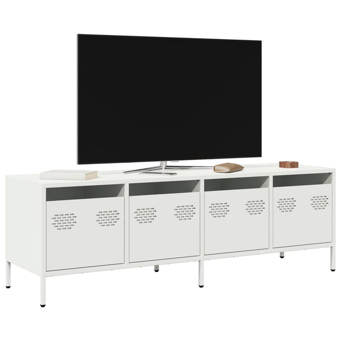 Mobile TV-Credenza TV-Console TV Bianco 135x39x43,5 cm in Acciaio Laminato a Freddo 567848