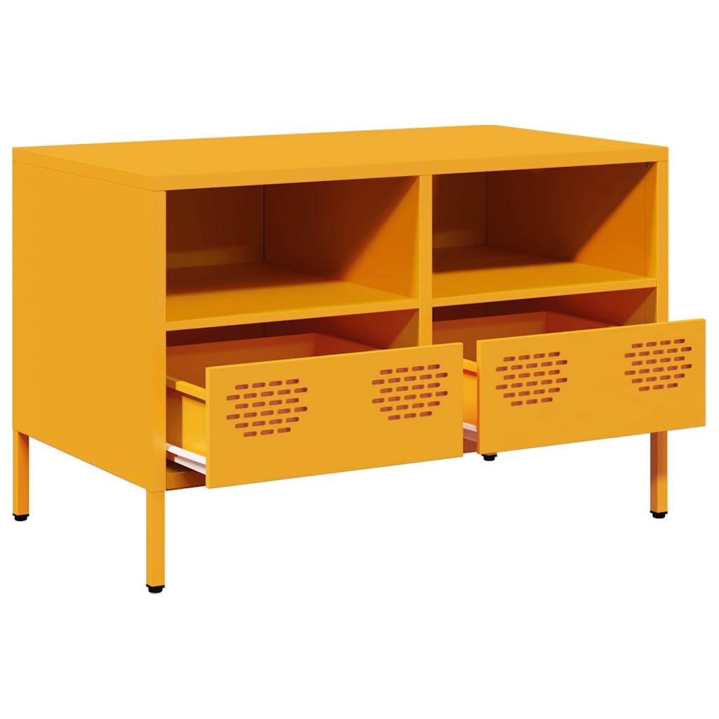 Mobile TV Giallo Senape 68x39x43,5cm Acciaio Laminato a Freddo 851319