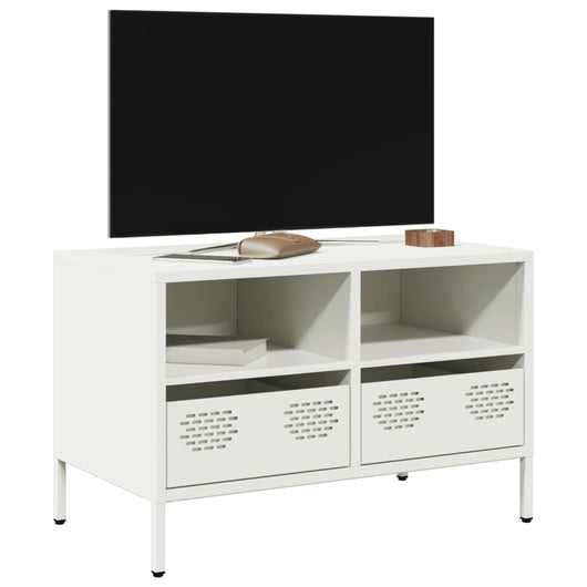 Mobile TV-Credenza TV-Console TV Bianco 68x39x43,5 cm in Acciaio Laminato a Freddo 341204