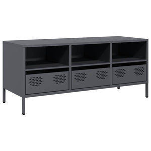 Mobile TV-Credenza TV-Console TV Antracite 101,5x39x43,5 cm Acciaio Laminato a Freddo 841000