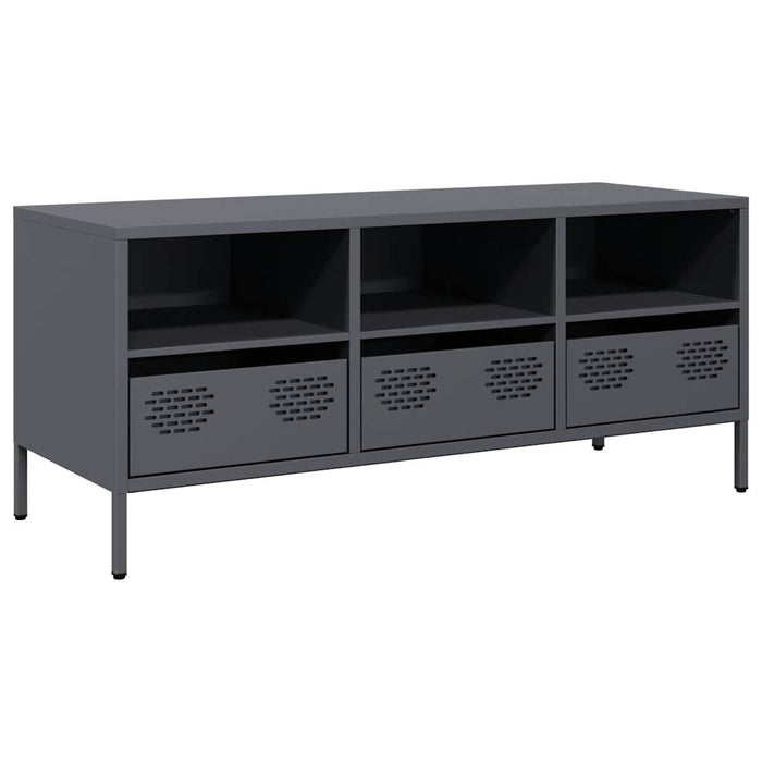 Mobile TV-Credenza TV-Console TV Antracite 101,5x39x43,5 cm Acciaio Laminato a Freddo 841000
