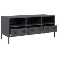 Mobile TV-Credenza TV-Console TV Antracite 101,5x39x43,5 cm Acciaio Laminato a Freddo 841000
