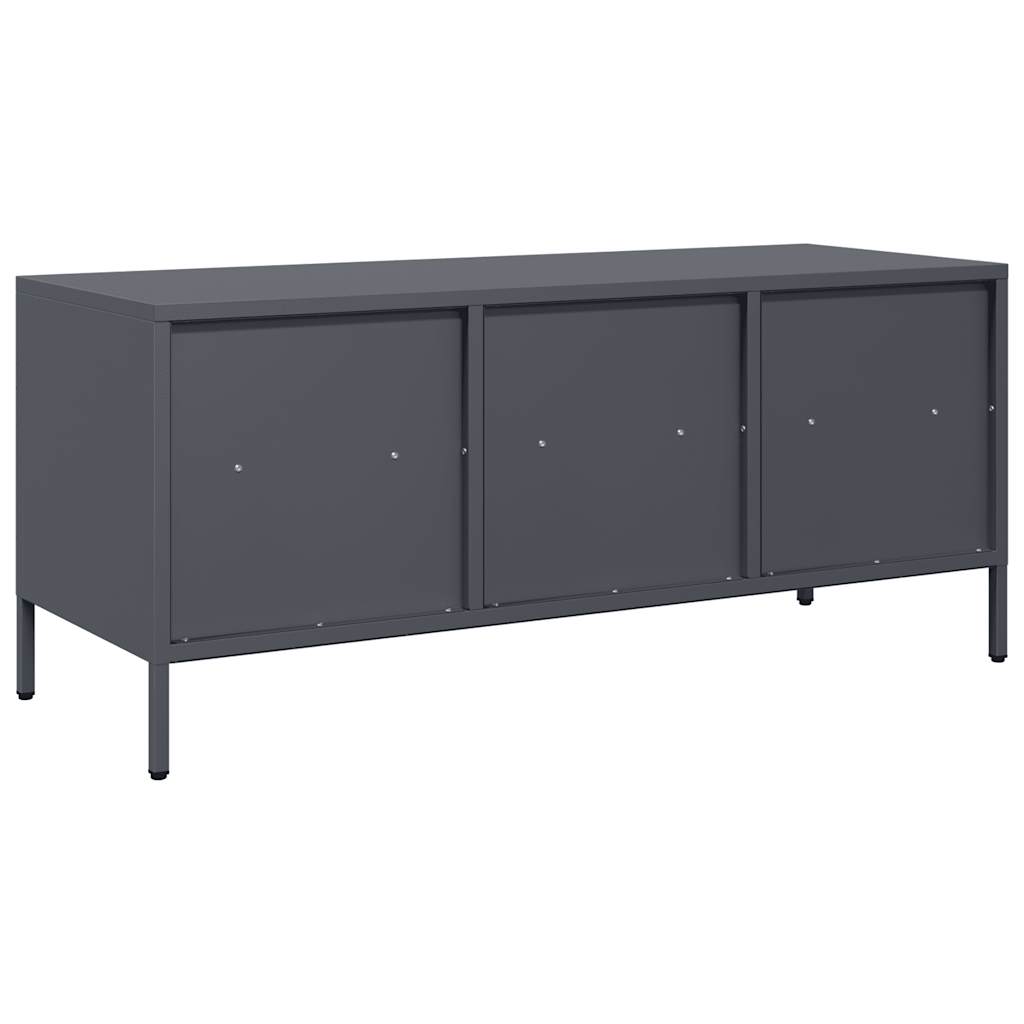 Mobile TV-Credenza TV-Console TV Antracite 101,5x39x43,5 cm Acciaio Laminato a Freddo 841000