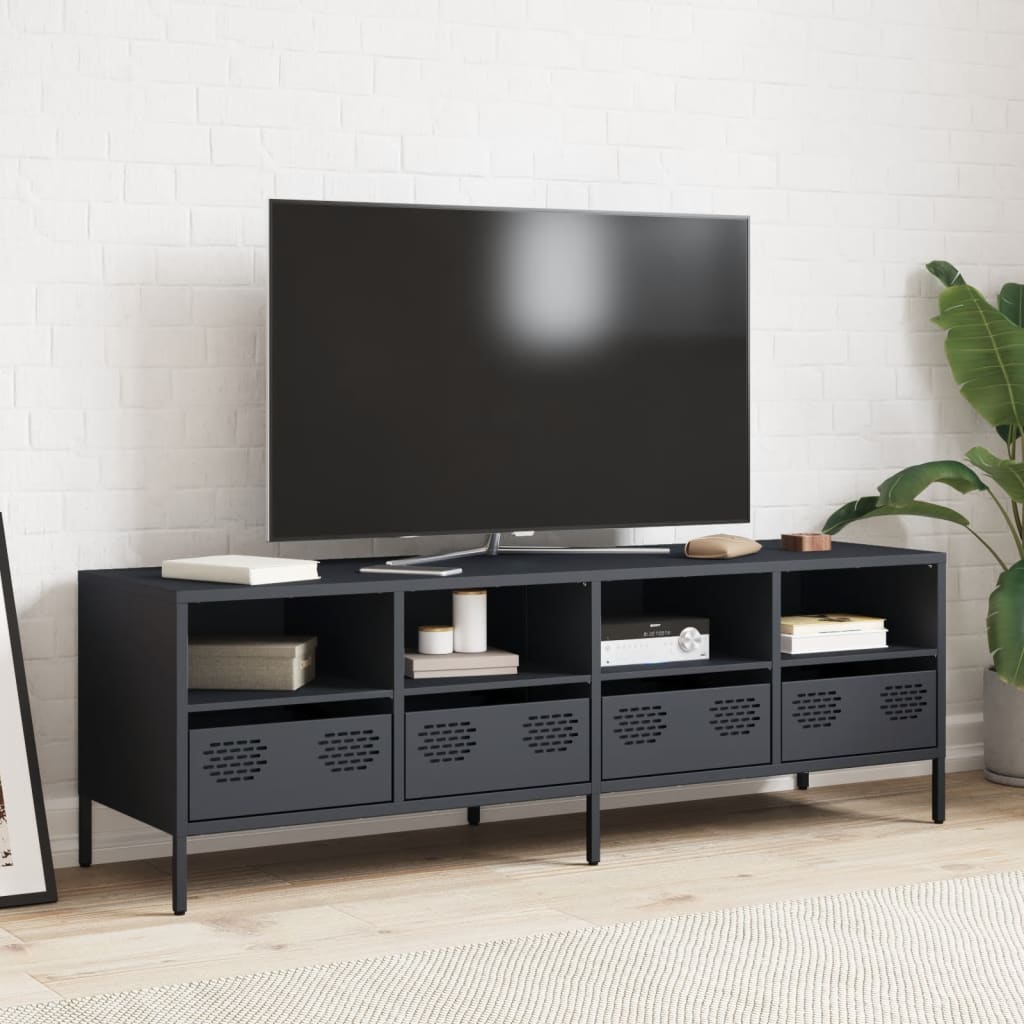 Mobile TV-Credenza TV-Console TV Antracite 135x39x43,5 cm Acciaio Laminato a Freddo 220121