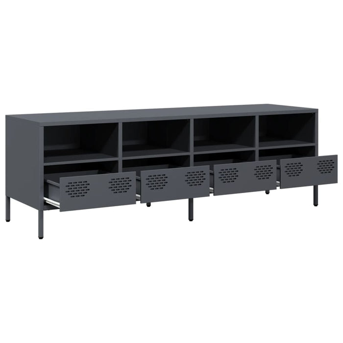 Mobile TV-Credenza TV-Console TV Antracite 135x39x43,5 cm Acciaio Laminato a Freddo 220121
