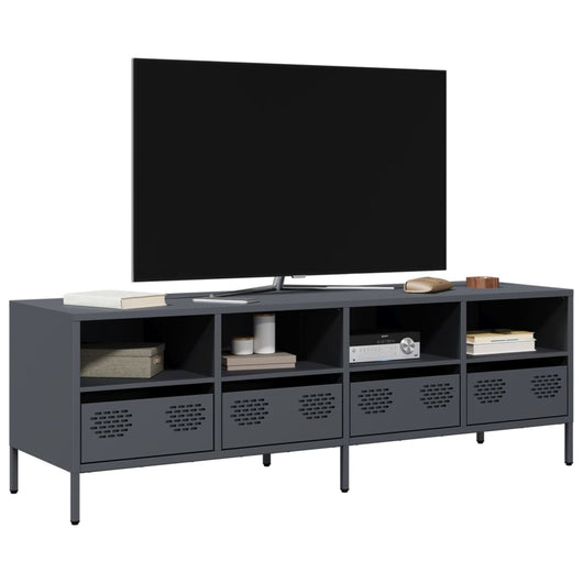 Mobile TV-Credenza TV-Console TV Antracite 135x39x43,5 cm Acciaio Laminato a Freddo 220121
