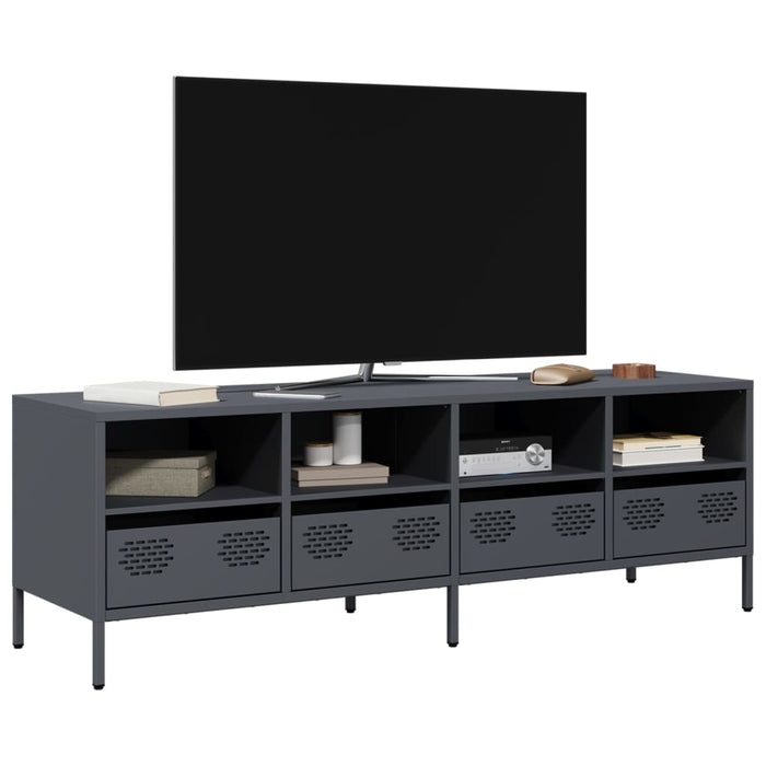Mobile TV-Credenza TV-Console TV Antracite 135x39x43,5 cm Acciaio Laminato a Freddo 220121
