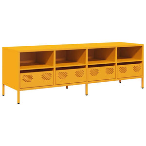 Mobile TV-Credenza TV-Console TV Giallo Senape 135x39x43,5 cm in Acciaio 289913