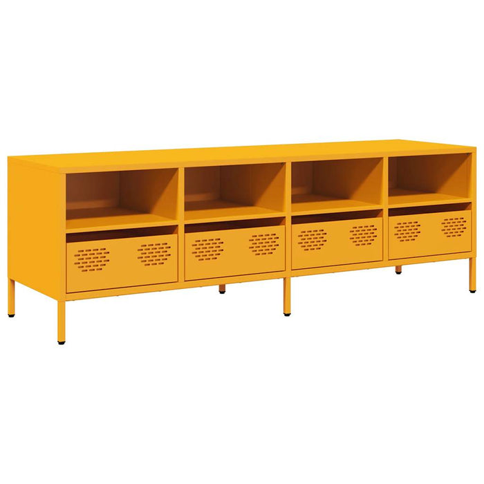 Mobile TV-Credenza TV-Console TV Giallo Senape 135x39x43,5 cm in Acciaio 289913